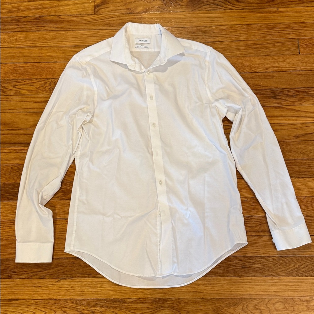 Calvin Klein Men's White Dress Shirt 16 34-35